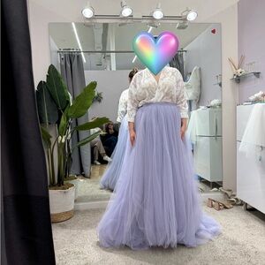 Lavender and lace two piece wedding or prom gown dress